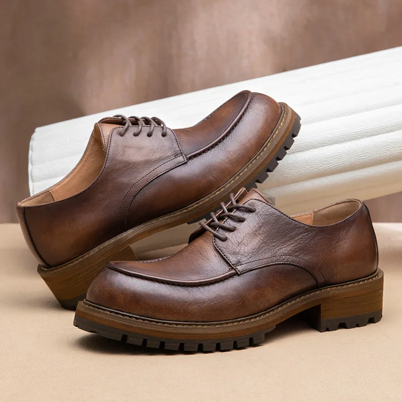 Genuine Leather Mens Casual Business Shoes Luxury Handmade Quality Fashion British Style Wedding Oxfords Social Shoes Male