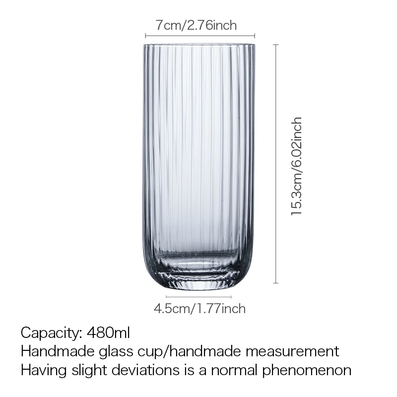 INF03 CRISON Nordic style striped long drinking cup, bar bartender cocktail cup, Colin juice cup 480ML