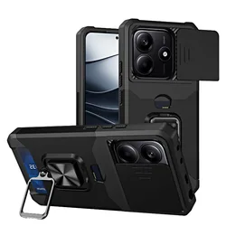 Shockproof Magnetic Holder Case with Card Slot Cover - SAM A15 (Black)