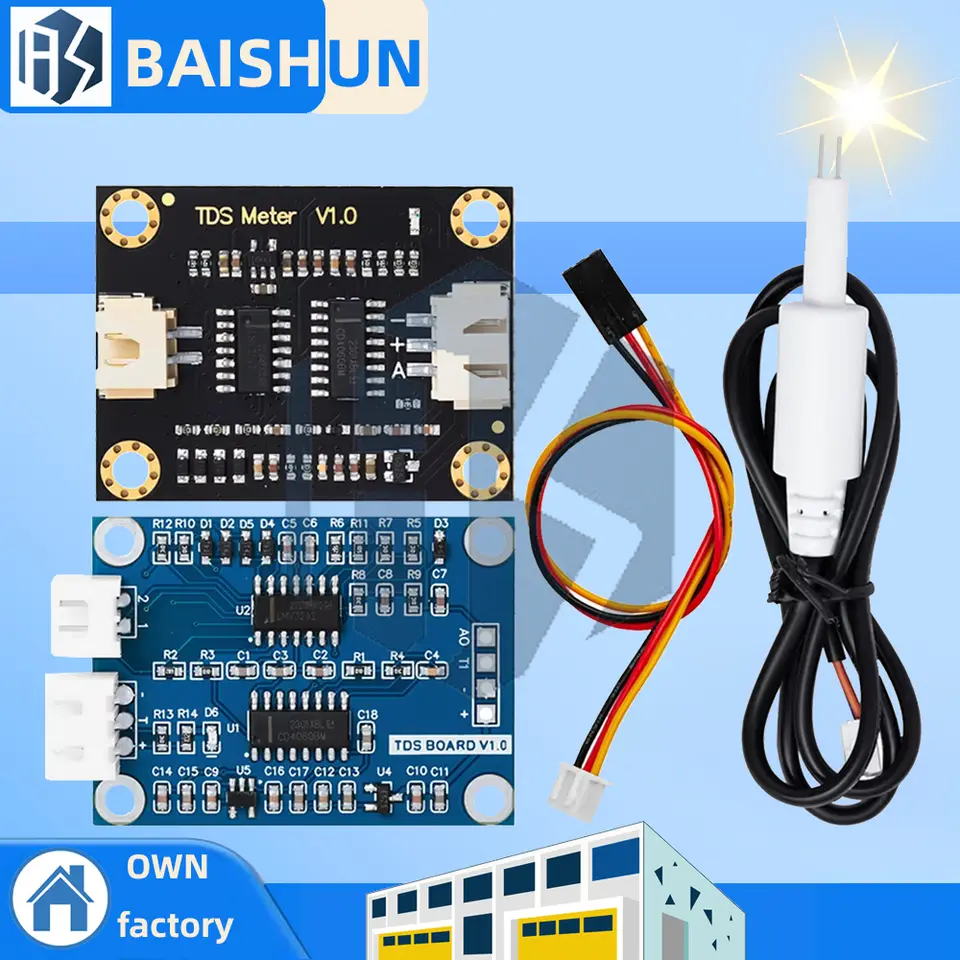 TDS Meter V1.0 Sensor Module – High-Accuracy 0-1000ppm Water Quality Analyzer with 3-in-1 Titanium Probe | ±2% FS image 1