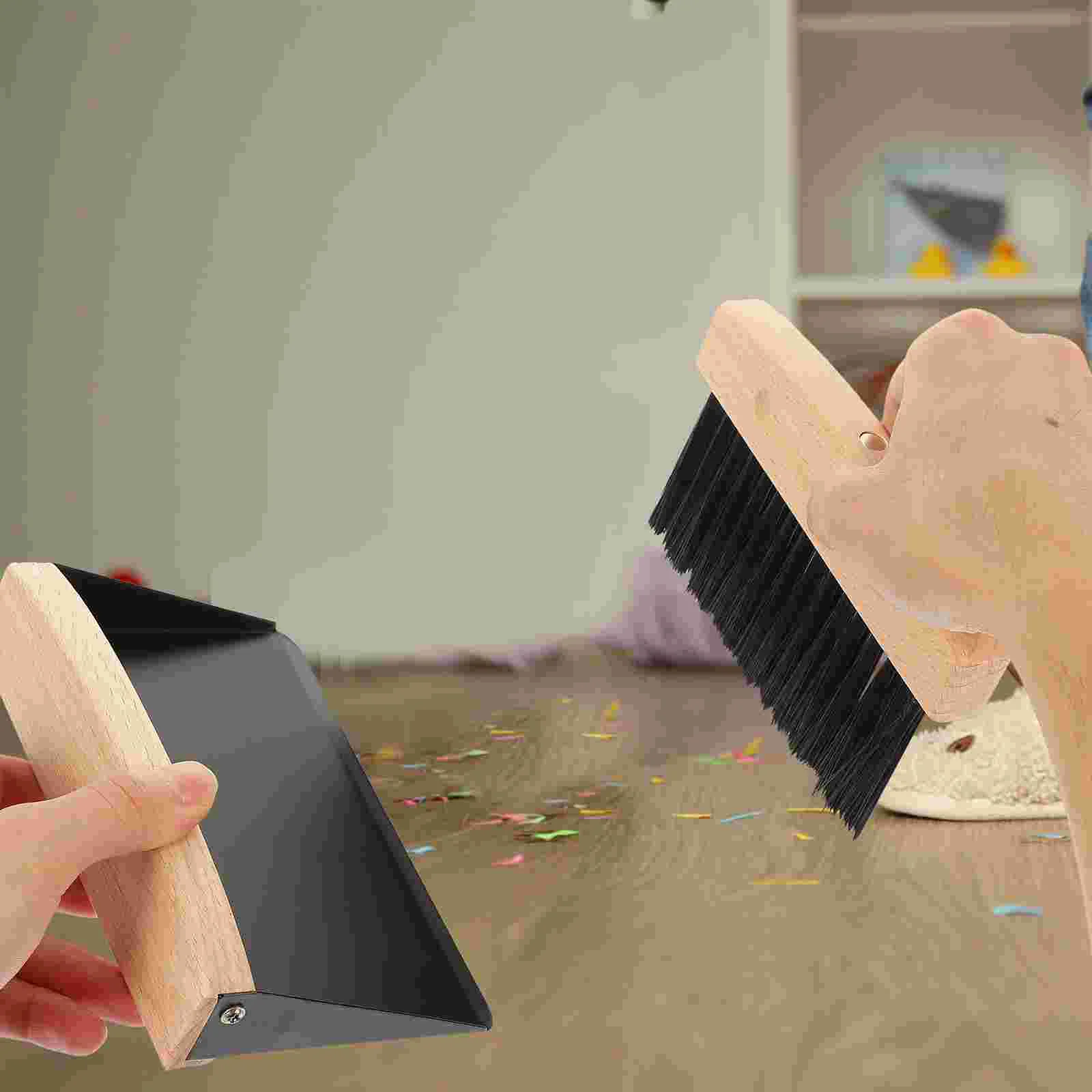 

Combination Broom Dustpan Set Desktop Cleaning Brushes Beech Convenient Mini and