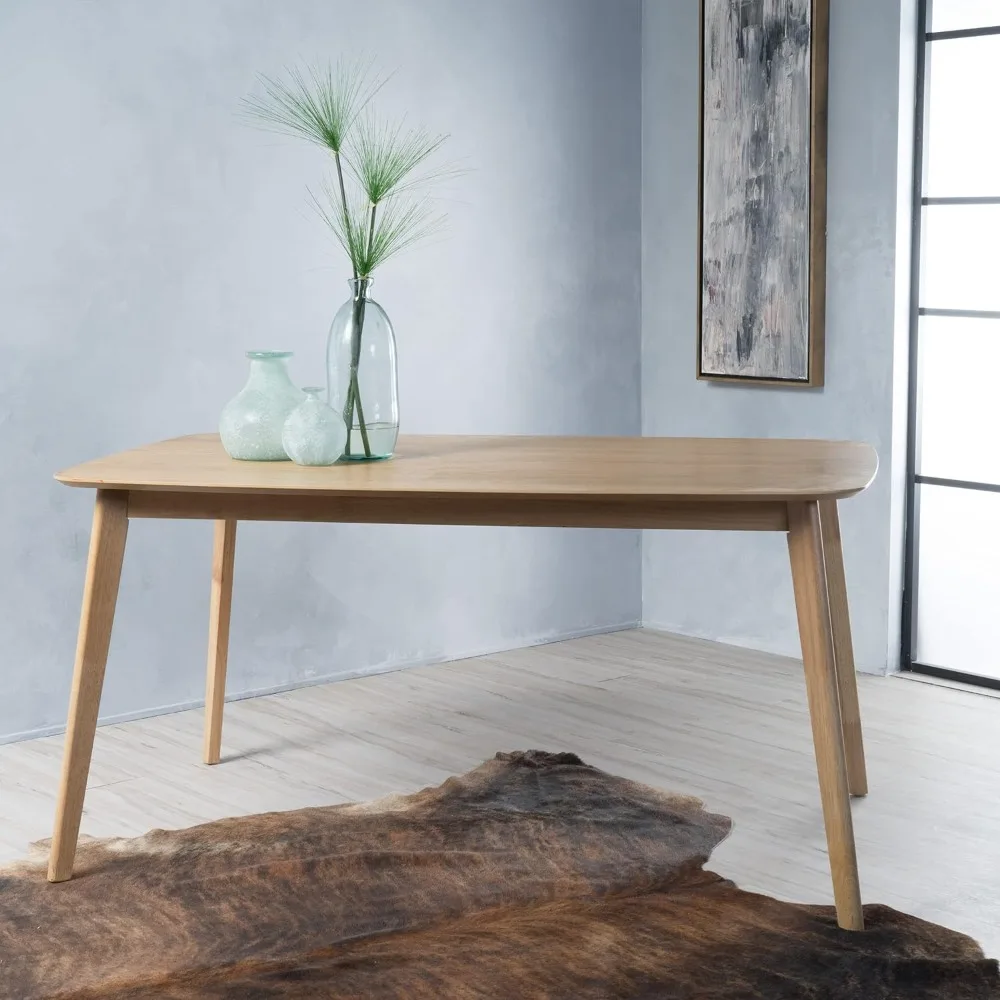 

Dining table, natural oak veneer, suitable for wooden dining tables in kitchens and restaurants