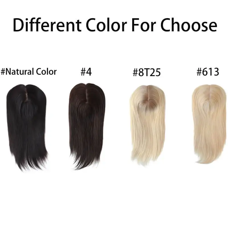 Topper per capelli ebraici da donna, 16-20 pollici, lisci, in capelli umani, con clip, extension per capelli 7x8, toupet da donna dall'aspetto naturale - immagine 6