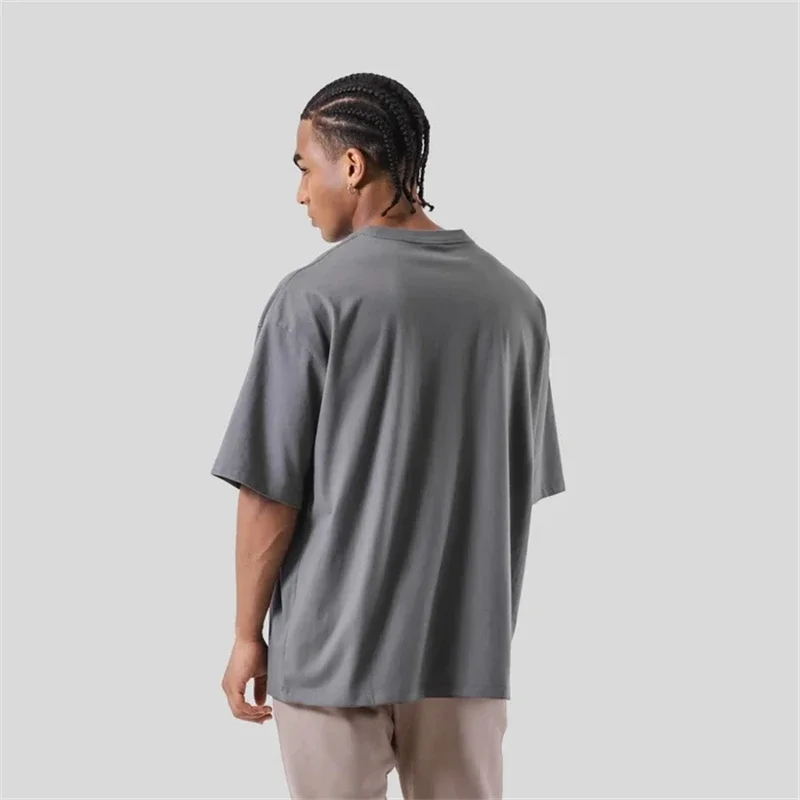 LYFT ONE POINT Y Print Großes T-Shirt Männer Laufsport Gym Fitness Training Oversize T-Shirt Herrenhemd Bodybuilding T-Shirts – Detail 6