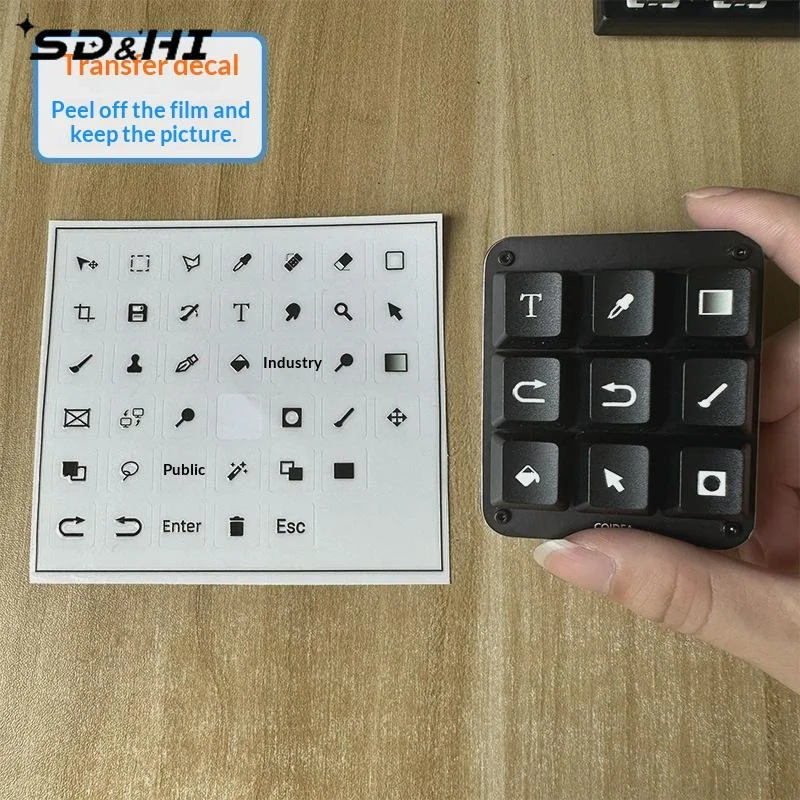 CSP/PS 필름 키보드 스티커에 적합한 필름형 스티커, 전사 스티커, 범용 투명 측면 각인 스티커