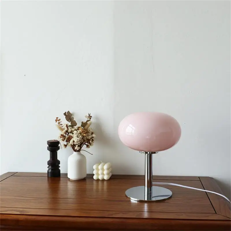 

Lollipop Table Lamp Medieval Cream Glass Lamp Living Room Bedroom Study Simple Atmosphere Retro Glass Standing Lamp Home Deco
