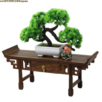 Mobili da scrivania in legno massello Figurine Vaso Vaso da fiori Tavolo di smistamento Espositore Bonsai Decorazione per piante Scaffale Set da tè Piedistallo