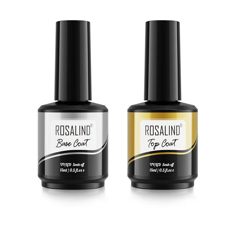 ROSALIND Top Base Coat Set 15ml Gel Polish Set Nail Art Decorations Manicure Soak Off Polish UV LED Lamp Varnish Primer nail art set nail top coat
