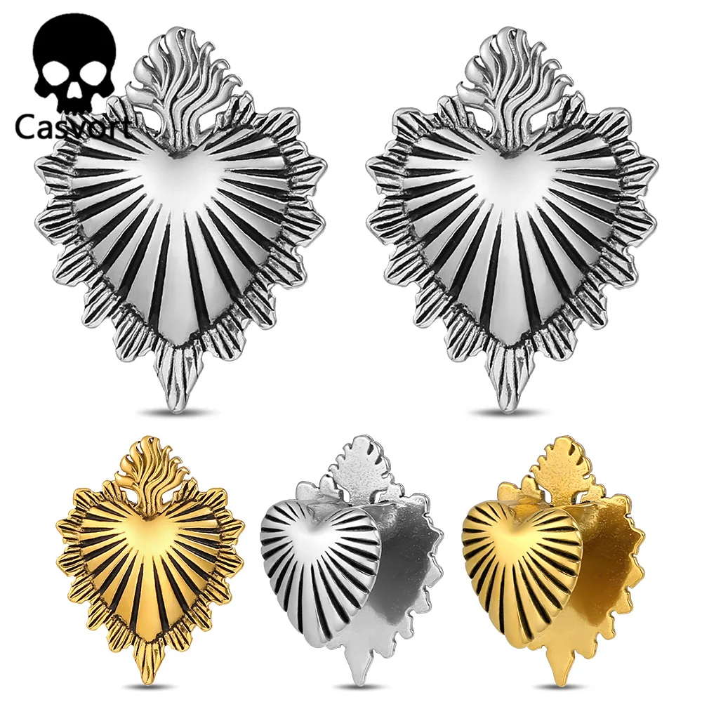 

Casvort 2 шт. новые модные серьги в форме сердца, туннели для ушей, серьги для пирсинга, подарок, растягивающаяся звезда, нержавеющая сталь