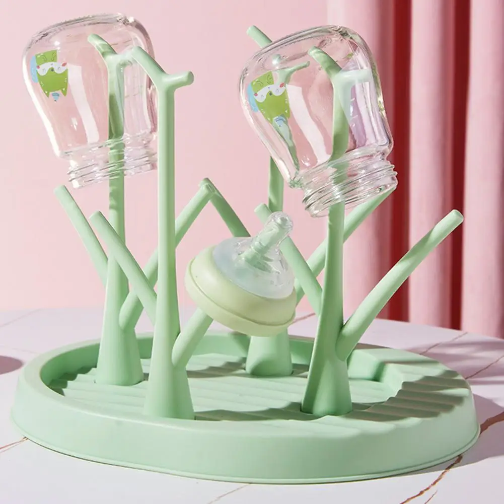 Tree-shaped Baby Bottle Drain Rack Reusable Space-saving Plastic BPA Free Pacifier Feeding Bottle Drying Rack Home Supplies