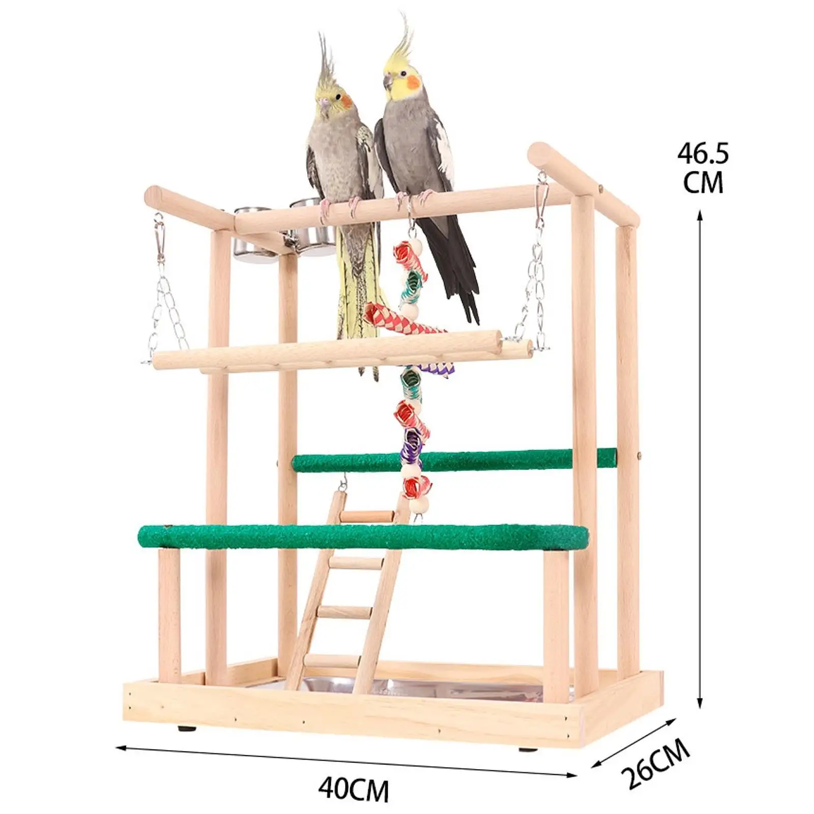 Parrot Playground Perch Play Exercise Toy, Platform Parrots Play Stand Exercise Activity Center for Budgie Conures Cockatiels