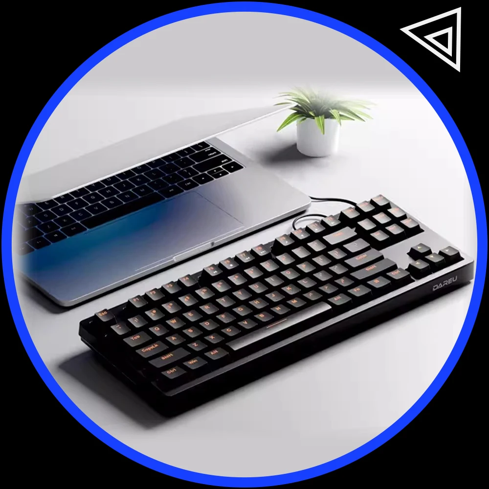 DAREU New dk100 Wired Keyboard Non Slip Mat Two Color Injection Key Cap ...