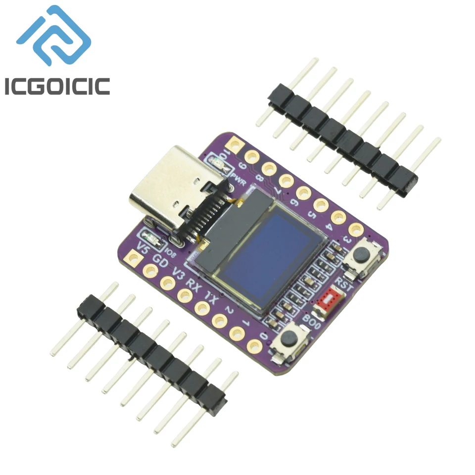 รูปสินค้า บอร์ดพัฒนา OLED ขนาด 0.42 นิ้วสำหรับ ESP32-C3 พร้อมโมดูล WiFi BT และเสาอากาศเซรามิก