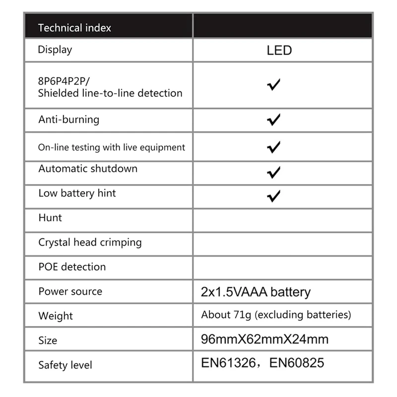 Wire Telephone Line Test Meter HT812A Cable Tester Line Finder RJ11 RJ45 Cable Toner Finder Tooln01r