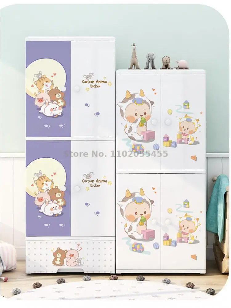 Children's Wardrobe Modern Minimalist Home Bedroom Storage Cabinet Baby Simple Hanging Clothes Storage Cabinet