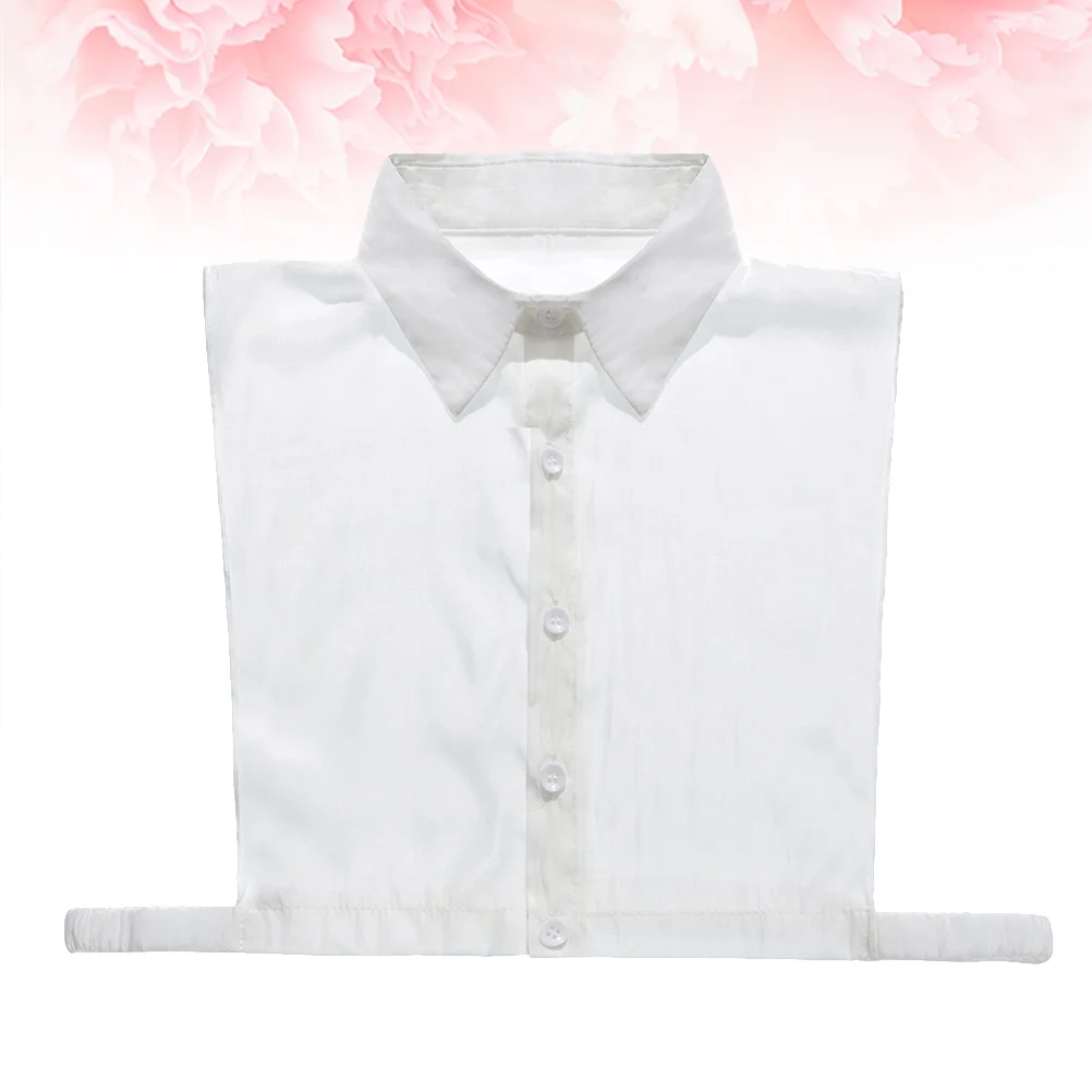 

Women Solid Color Shirt Fake Collar Detachable Square Point False Collar Lapel Blouse Half Shirt Fake Collar (White)
