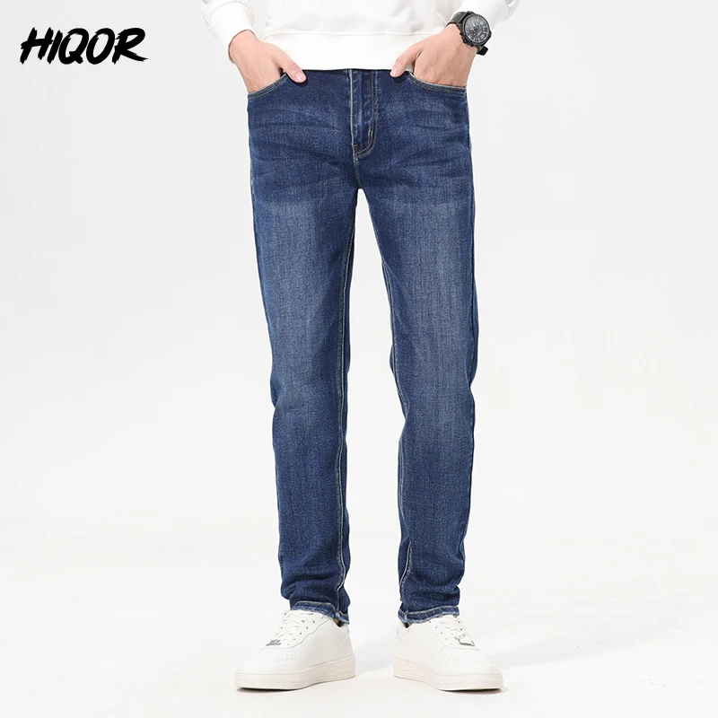 HIQOR Autumn Vintage Mens Denim Jeans Men's Baggy Straight Jeans Fashion Korean Mens Jeans Pants Denim Trousers Streetwear Male 3