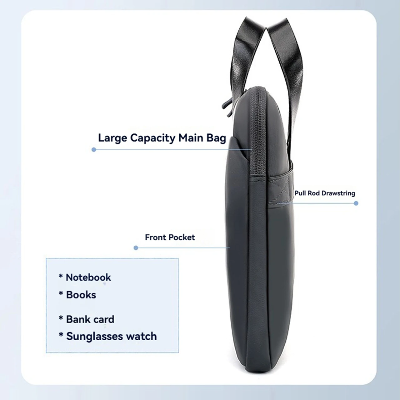 Borsa per laptop Borse per notebook da 15,6 pollici per MacBook Air Pro 15 16 Custodia portatile Borsa a tracolla per computer Valigetta impermeabile - immagine 4