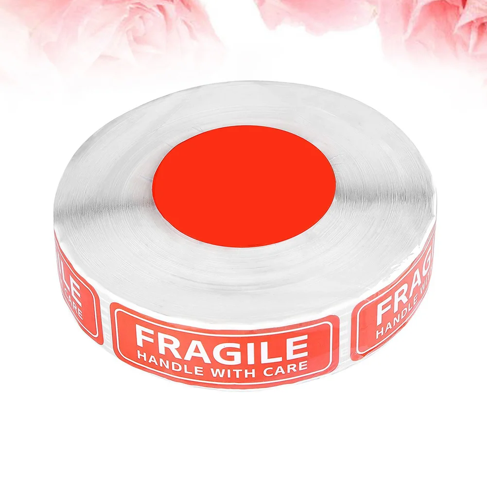 

1 Roll 1x3 Inch Fragile Warning Stickers Adhesive Backside Sign Safe Transportation Sticker Clear Large Font Text Decal for