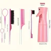 6pcs Hair Brush Set Spray Bottle Hair Braiding Loop Rat Tail Comb Teasing Hair Brsuh Edge Hair Brush Curly Hair Accessories 6