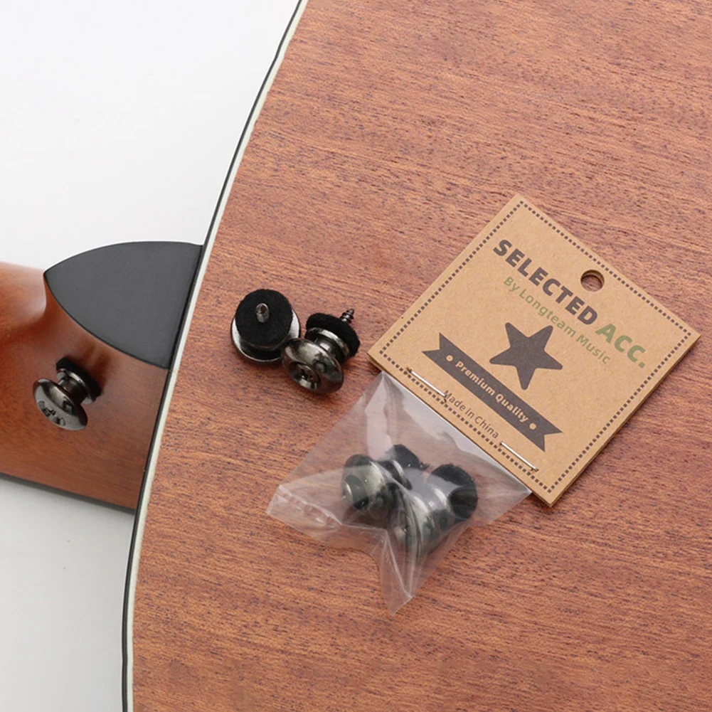 2 stücke Gitarren gurt Schlösser sichere Schraube schwarz Titan Gold Bronze Bass Ukulele Gürtel E-Gitarre Bass Musik instrumente – Detail 3