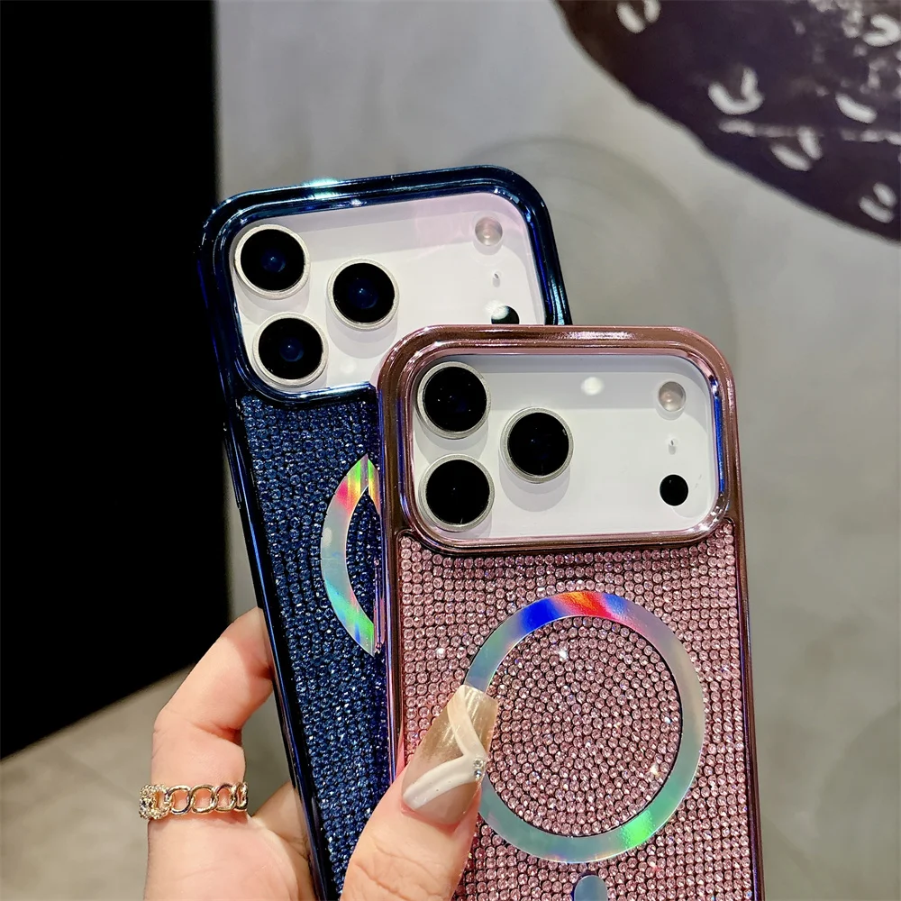 Diamond Bling Glitter Magnetic Wireless Charging Phone Case