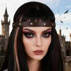High Crown Gothic Headband | Black/Brown, Face - Shaping Cosplay Accessory (Style 1)
