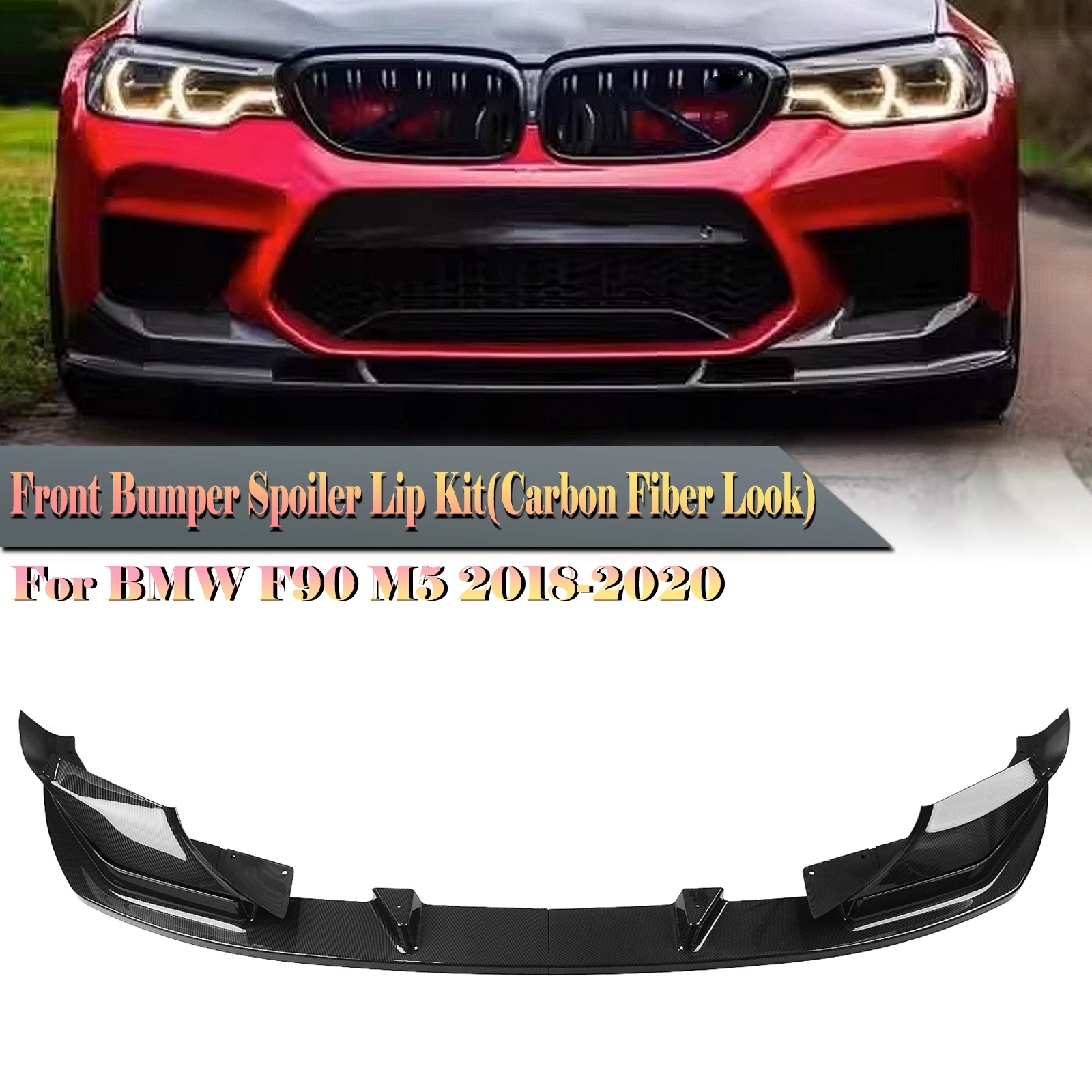 Автомобильный передний сплиттер, нижний спойлер, лезвие для BMW F90 M5 Competition 2018 2019 2020