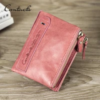 CONTACT'S Fashion Genuine Leather Women Wallet Bifold Card Holder Coin Purse Small Women's Purse Money Clip Men Pocket Wallets - Image 6