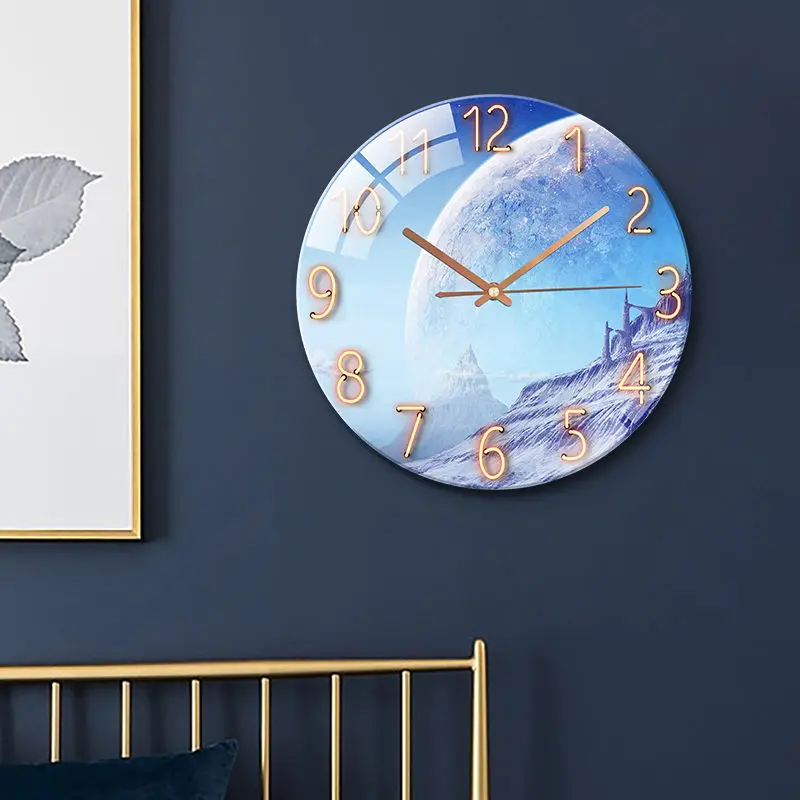 

12-inch clock wall clock living room home fashion wall watch mute Nordic quartz clock modern minimalist watch wall free punch