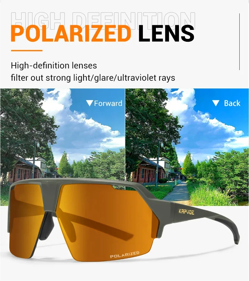 Kapvoe Polarized Sports Sunglasses Cycling Glasses UV400 Lightweight Running Driving Hiking Outdoor Eyewear Men Women Sunglasses