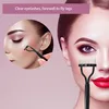 Dual Color Handle Curling Eyelash Clip Artificial Eyelash Assistant Eyebrow Trimmer Steel Needle Portable 3