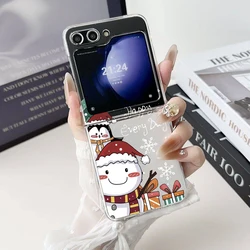 Festive Cartoon Merry Christmas Phone Case - Hard Folding Cover with Santa Design and New Year Theme for Samsung ZFlip 5 (Style 1)