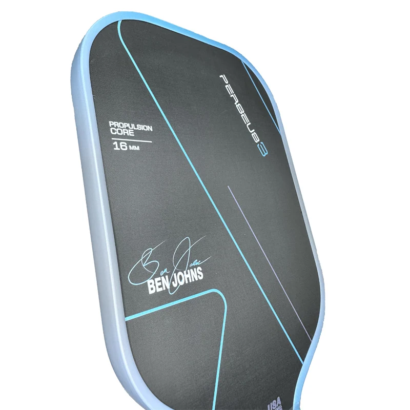 Pickleball Paddle Thermoformed Unibody Gradient BEN JOHNS T700 Raw Carbon Fiber USAPA Approved Spin Textured Surface