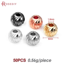 Silver Brass Round Ball Spacer Beads for Jewelry Making - Assorted Sizes (6MM 50PCS)