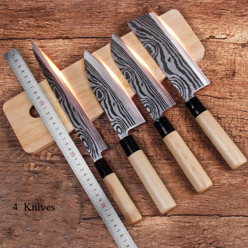 

Japanese Knife Fish Filleting Knives Wood Handle Kitchen Knives Stainless Steel Blade Chef Slicing Knife Fish Meat Cleaver Knife