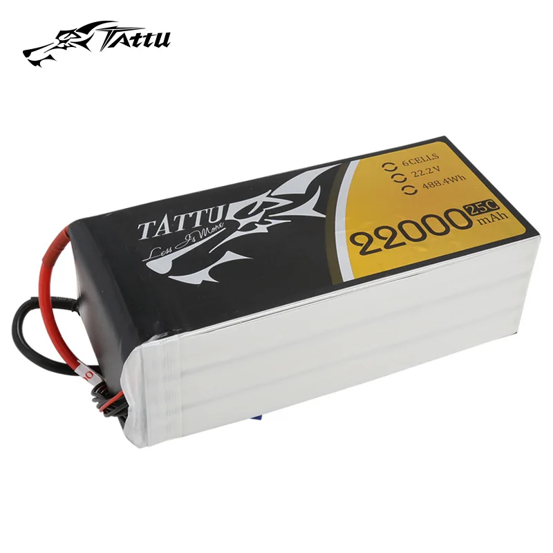 

TATTU 22000mAh 22.2V 6S 488wh LiPO Battery Burst 25C for Big Load Multirotor FPV Drone Hexacopter Octocopter