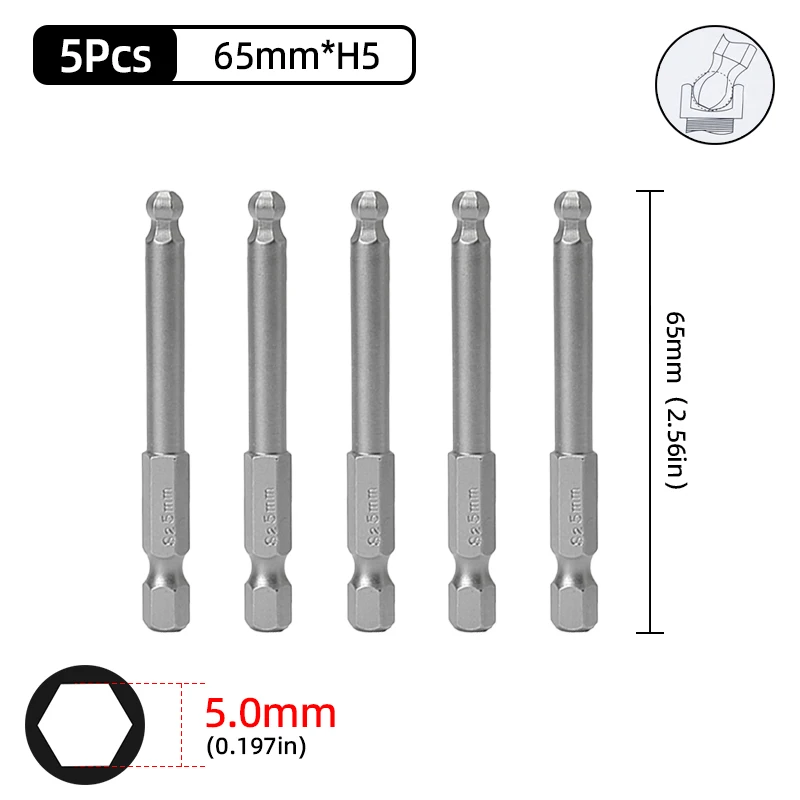 5Pcs H5 65mm