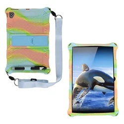 Versatile Shockproof Silicone Tablet Case with Kickstand and Shoulder Strap for P30 HD (C - FenQianLan)
