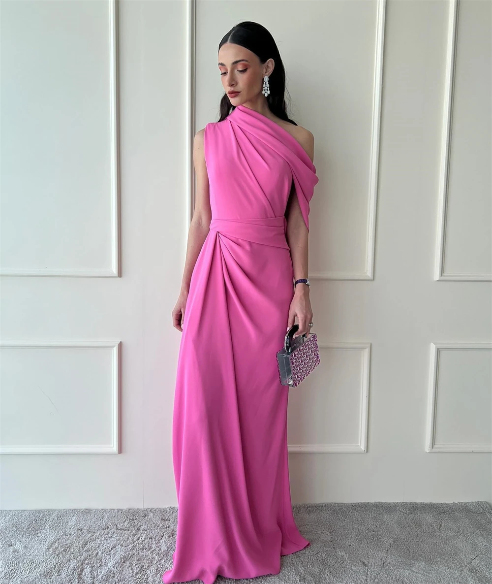 prom dress saudi arabia satin flower pleat prom a line one shoulder bespoke occasion dresses floor length Prom Dress Saudi Arabia Satin Pleat Valentine's Day A-line One-shoulder Bespoke Occasion Dress Floor Length