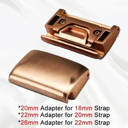 Quick Fit Metal Adapter with Easyfit Buckle Connector for Smartwatches (20mm, 22mm, 26mm) (02 RoseGod)