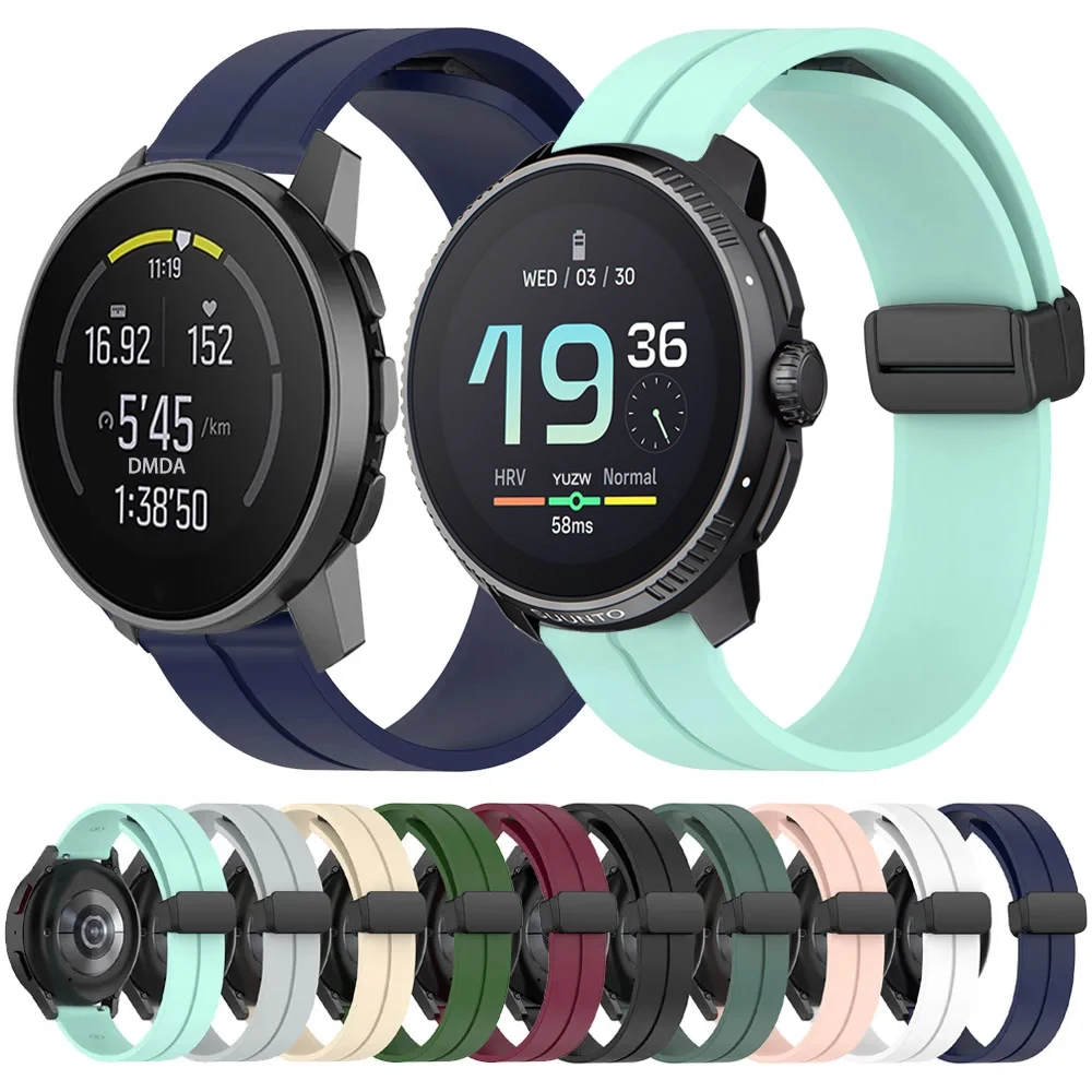 

Ремешок силиконовый для SUUNTO 9 PEAK PRO/5 PEAK, браслет с магнитной застежкой для вертикальных гонок, 20 мм 22 мм