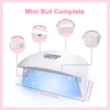 Mini 6W UV LED Lamp 2 Timer Setting USB Foldable Nail Dryer for Gel Polish Polygel Manicure 3