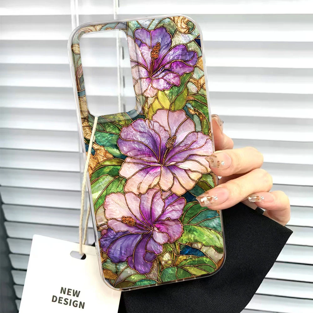 Aesthetic Vintage Purple Flower Carnation Couple Phone Case