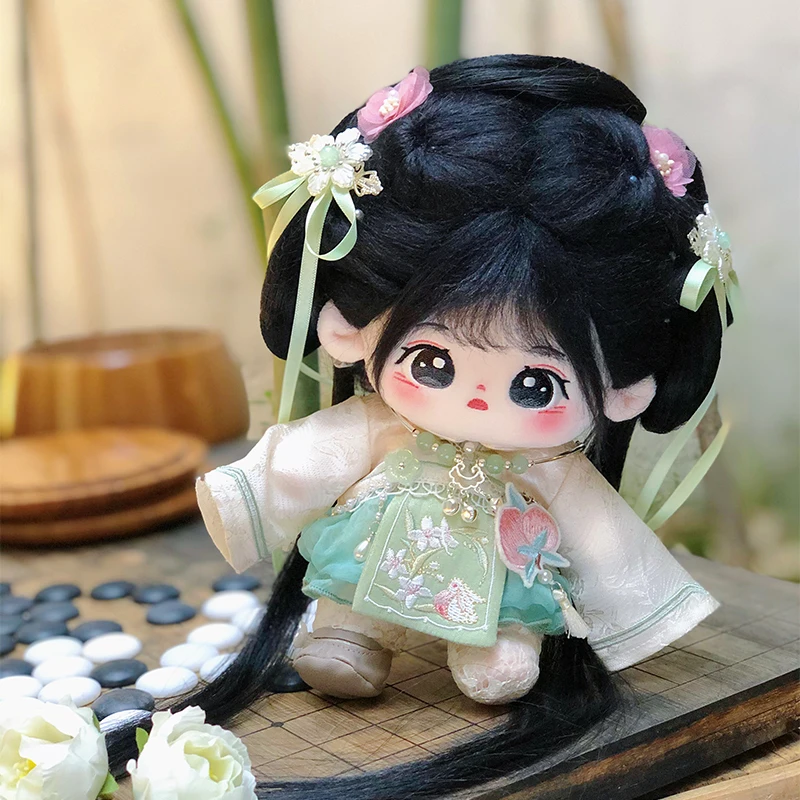 

20cm No Attributes Lotus Girl Super Fairy Hanfu Ancient Costume Suit Plush Cotton Doll Clothes Outfits Accessories Outfits