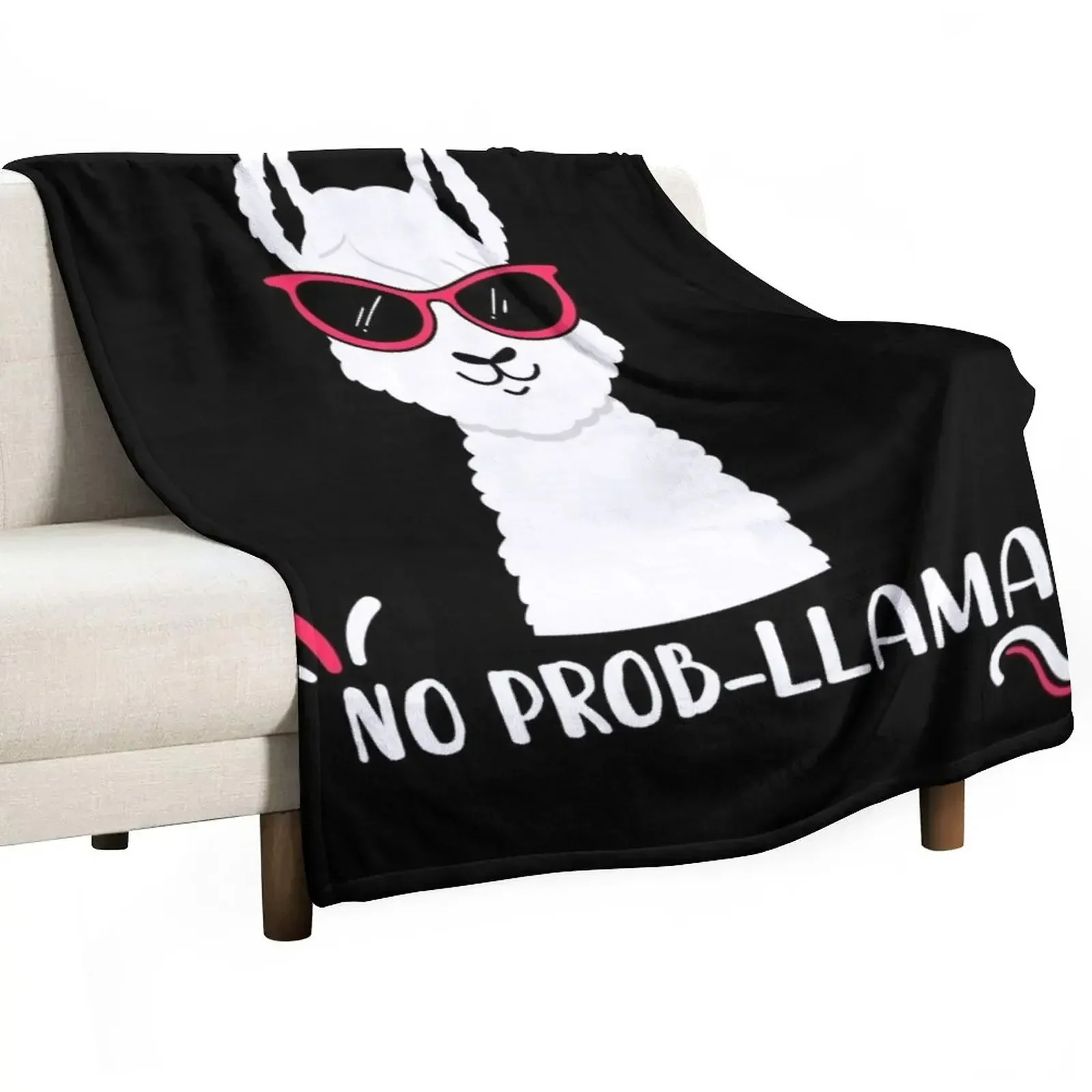 

No Prob-Llama - Funny Cute Llama wearing Glasses Throw Blanket Thermal Sofa Quilt cosplay anime for sofa Blankets