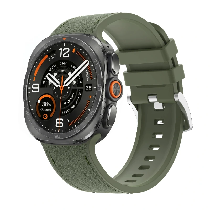 Peakform Leather+Silicone Sport Band - Premium Strap for Smartwatches