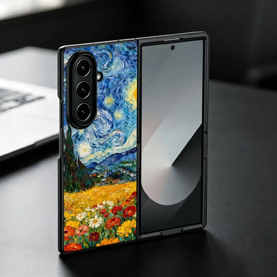 Van Gogh Starry Night Inspired Foldable Phone Case Cover