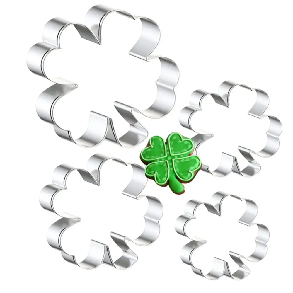 Three Leaf / Four-leaf Cookies Mold Patrick Section Irish Festival Parties Household Kitchen Baking Mold Cookie Cut Cookie Tools cookie cutter baking mold cookie mould