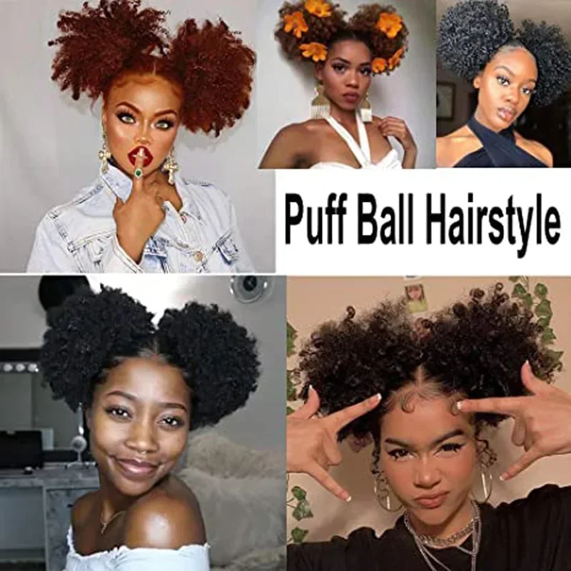 WHIMSICAL W Synthetic Scrunchy Hair Buns For Women Afro Puff Chignon Hair Extensions Hairpieces Drawsting Elastic Ponytail